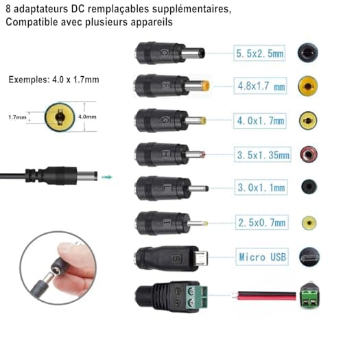 Adaptateur secteur 5V 2A pour chargeur AC220V-230V -> DC5V 2000mA 1500mA 1000mA 500mA Pilote d'alimentation - 8 adaptate