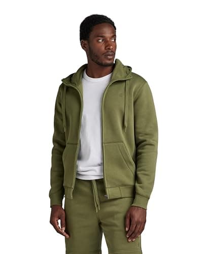 G-STAR RAW Homme Sweatshirt à Capuche Premium - Confort Élevé, Style Urbain, 100% Coton Bio — Vert (Sage D16122-c235-724)