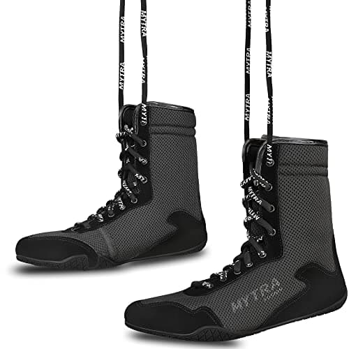 Mytra Fusion Chaussures de Boxe Suede Cuir Boots de Boxe pour Homme et Juniors