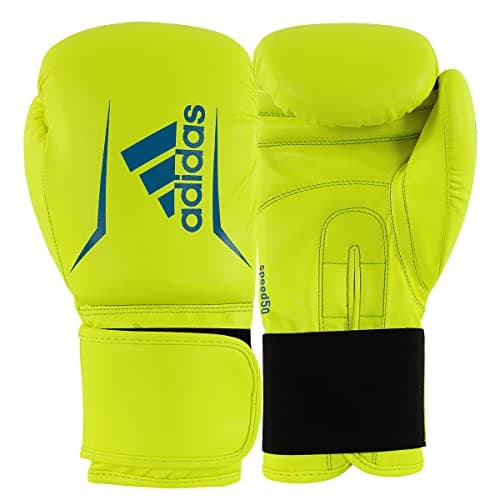 adidas Gants de Boxe Speed 50 - Protection Renforcée pour Entraînement Pro et Compétition - Nouvelle Génération de 500g — jaune/bleu