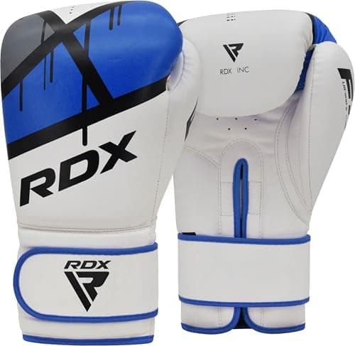 Gants de boxe Maya Hide RDX pour Muay Thai Adulte Homme Femme 10 oz | Éléments de sparring de qualité | Gants de frappe — Bleu