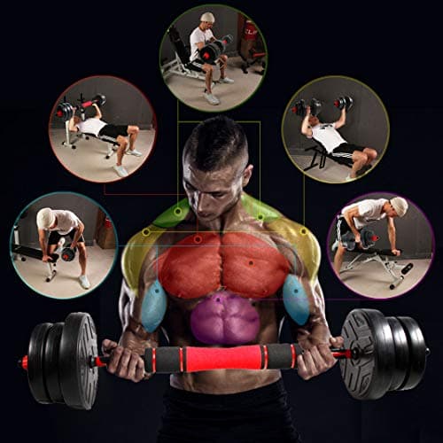 CCLIFE Haltère Réglable 20/25/30/40KG, Haltères pour Fitness à Domicile et Musculation - Entraînement Musculaire Homme/F