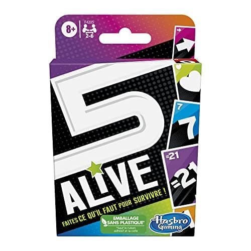Hasbro Gaming 5 Alive, Jeux de Cartes pour Enfants & Familles, Élevés à partir de 8 Ans, Multijoueur 2-6 Joueurs, Voyage