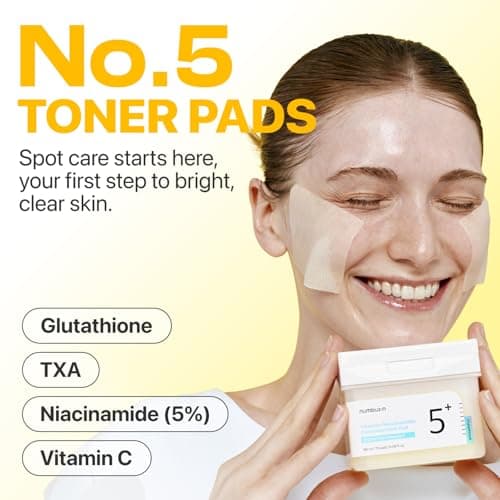 N°5 Tonique Visage Numbuzin | Tonique à Vitamine-Niacinamide Concentré | Doublons Finesses | Glutathion, Niacinamide, PH