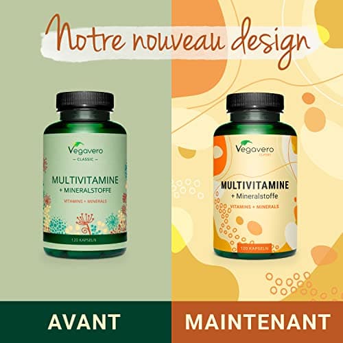 Vegavero A-Z Multivitamines et Minéraux | Sans Additifs | Homme & Femme | Énergie Anti Fatigue | 120 Gélules | VEGAN
