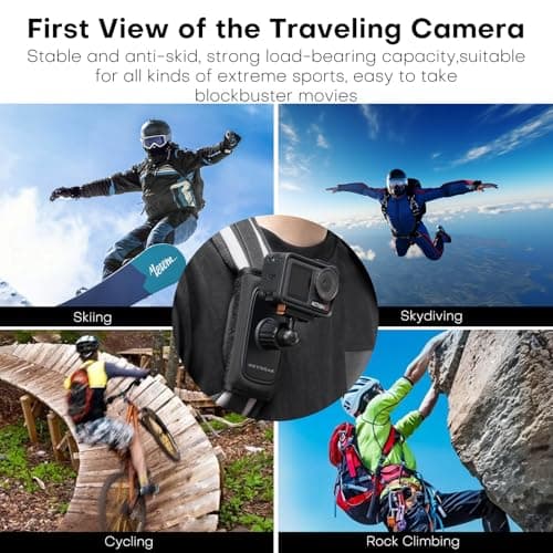 REYGEAK Sangle d'épaule pour DJI Osmo Action 5 Pro/Action 4/Action 3, ajustable, épaillage confortable, sécurité accrue,