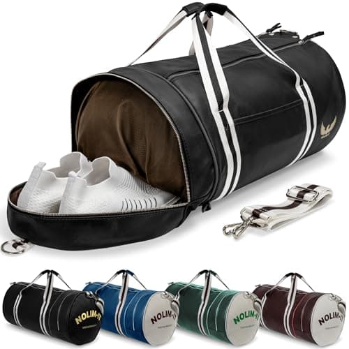 Sac de Sport Nolim-it Vulgaris - Simili Cuir - Sac Bandoulière Homme - Résistant à l’Eau - Compartment Chaussures - Sac