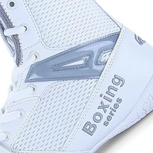 Youngtie Chaussures de Boxe pour Hommes Chaussures de Lutte Professionnelles Chaussures de Sport — Blanc