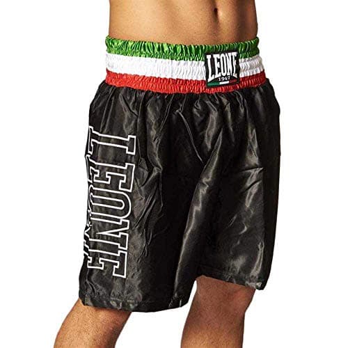 LEONE 1947 Ab733 - Shorts de Boxe Mixtes pour Entraînements Intensifs - Élégants et Comfortables - Taille US 2-12 — Noir
