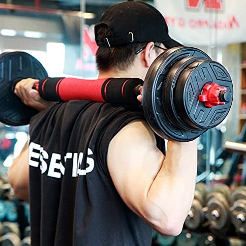 CCLIFE Haltère Réglable 20/25/30/40KG, Haltères pour Fitness à Domicile et Musculation - Entraînement Musculaire Homme/F