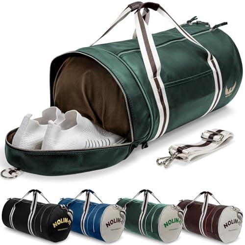 Sac de Sport Nolim-it Vulgaris - Simili Cuir - Sac Bandoulière Homme - Résistant à l’Eau - Compartment Chaussures - Sac — Vert Émeraude