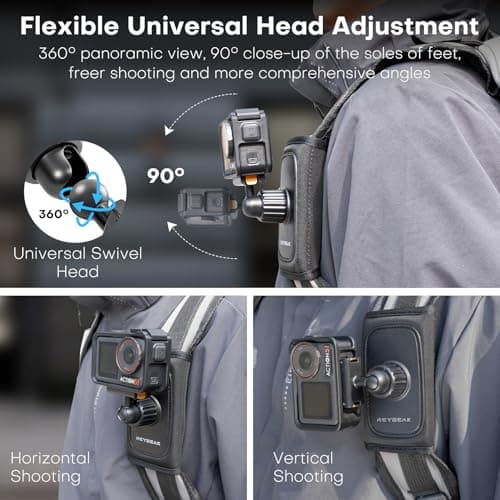 REYGEAK Sangle d'épaule pour DJI Osmo Action 5 Pro/Action 4/Action 3, ajustable, épaillage confortable, sécurité accrue,