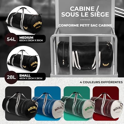 Sac de Sport Nolim-it Vulgaris - Simili Cuir - Sac Bandoulière Homme - Résistant à l’Eau - Compartment Chaussures - Sac