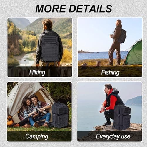 HEMSO Grand Sac à Dos Militaire 45L,Số 1 en Vendu sur Voyage et Outdoor,Sac Polyvalent pour Tous Les Activités Outdoor