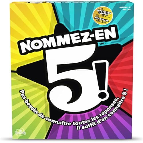 **Nombez-En-5 - Jeu de Réflexion pour Famille et Amis - 2 à 6 Joueurs - Développe la Créativité et le Travail d'Équipe -