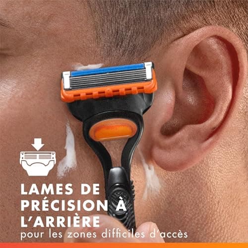 Gillette Rasoir Fusion5 Pour Hommes, Pack De 12 Authentiques, 5 Lames Lubrifiantes, Rasage Éfficace, Lot De Rechange Ave