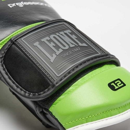 LEONE 1947 Gants de Boxe Professionnels 12OZ Noirs pour Athlètes Évoluant dans des Salles de Sport