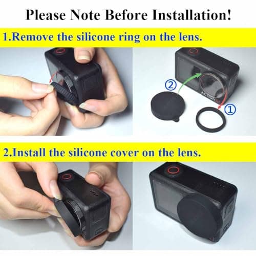 ULBTER Sac Étui de Transport pour DJI Osmo Action 5 Pro/Action 4 / Action 3 Noir + Bouchon d'objectif en Caoutchouc Mini