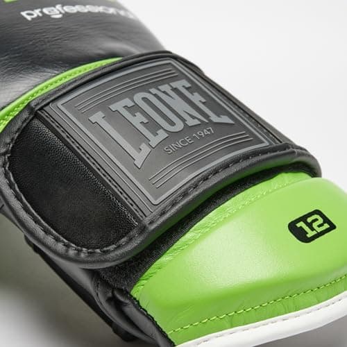 LEONE 1947, Gants de Boxe Professionnels en Cuir Noir 10OZ pour Hommes
