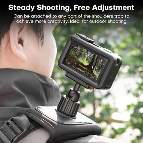 REYGEAK Sangle d'épaule pour DJI Osmo Action 5 Pro/Action 4/Action 3, ajustable, épaillage confortable, sécurité accrue,