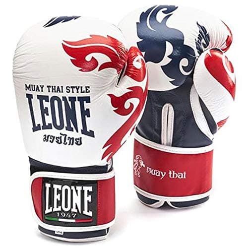 LEONE 1947 GN031 Muai Thai Gants Boxe Blanc 16 oz - Pratiques pour la Gym et le Boxe - Idéal pour les Combattants