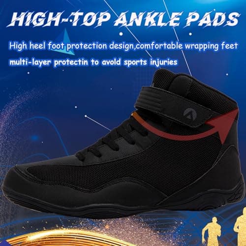 Mufanton Chaussures de Lutte pour Hommes Antidérapantes Bottes de Boxe et Arts Martiaux Hautement Performantes