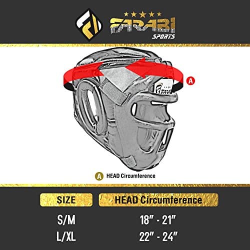 Casque de boxe 2-en-1 réglable avec grille faciale amovible pour art martial — Idéal pour MMA, Muay Thai, Kickboxing | H