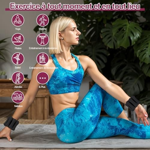 WELSPO Poids réglables pour poignet et cheville populaires aux États-Unis, confortables et durables pour exercice, yoga