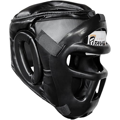 Casque de boxe 2-en-1 réglable avec grille faciale amovible pour art martial — Idéal pour MMA, Muay Thai, Kickboxing | H