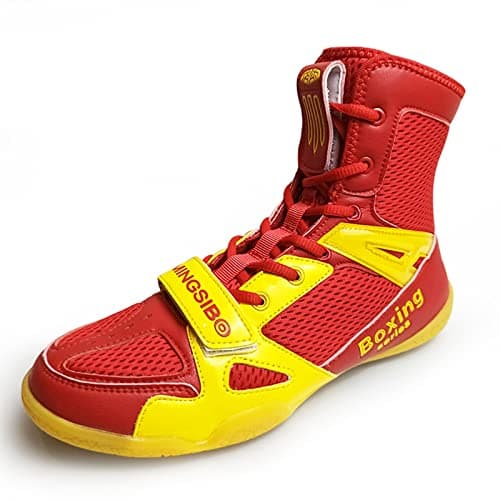 BLBK Chaussure de Boxe Anglaise Mixte Durable pour Lutte et Training High Performance — Rouge