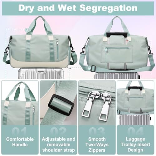 Tokeya Sac de Sport Imperméable Homme Femme pour Fitness Piscine, 40L Pliable Léger Sac Week-end avec Compartiment Chaus