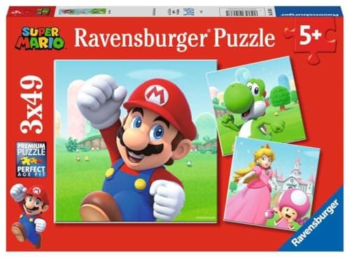 Ravensburger - Puzzle Enfant Super Mario - Puzzles 3x49 p - Dès 5 Ans - FSC The Forest Stewardship Council