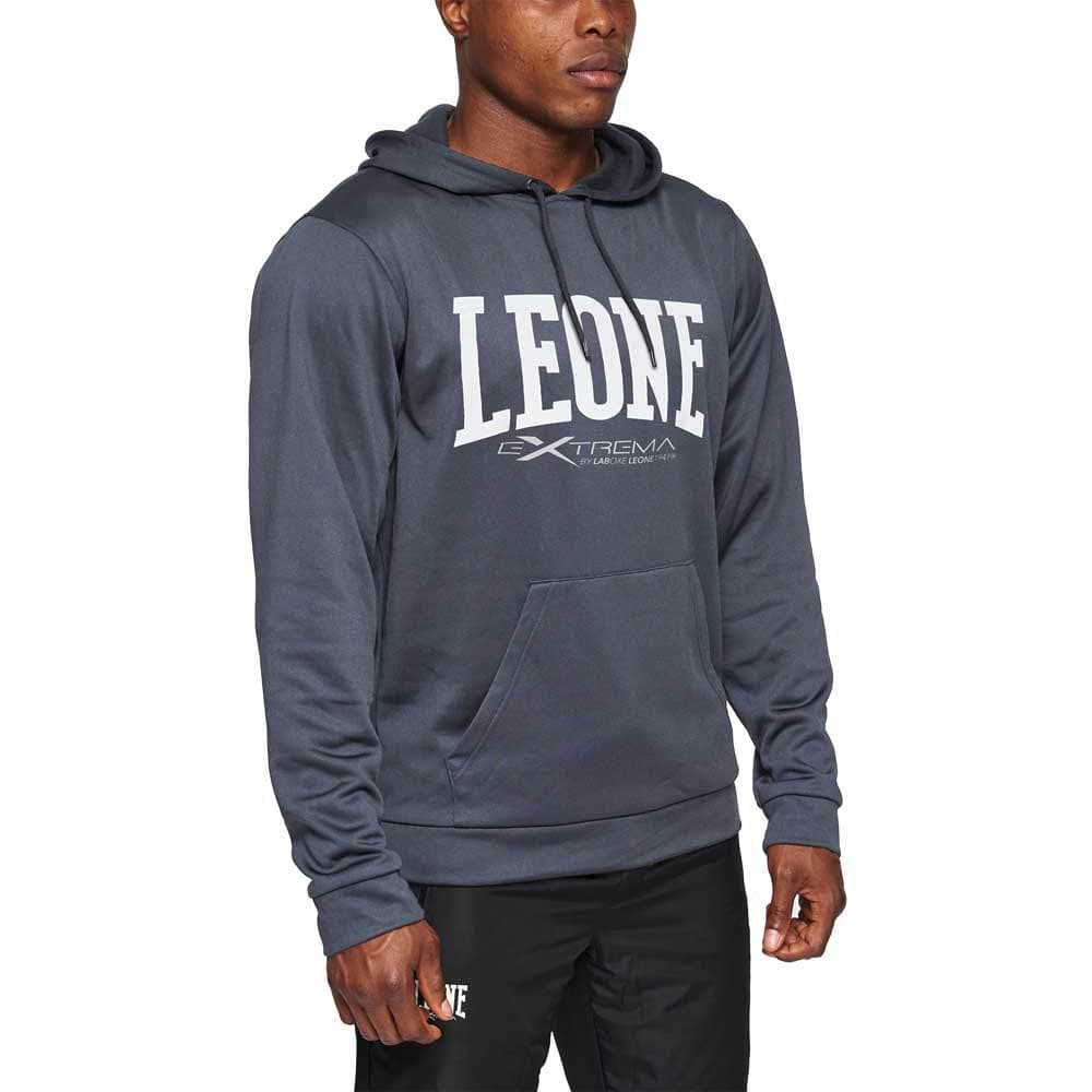 LEONE 1947 Logo Sweat à capuche Gris Homme Hiver Mode Sportif Foncé