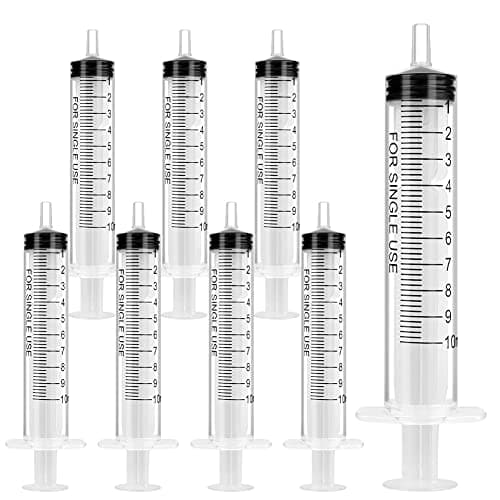 Seringue OFFCUP Plastique 5ml x 10pcs pour Animalerie/Science/Laboratoire, Idéale pour Chien/Chat, Usage Multifonctionne — 8pcs 10ml