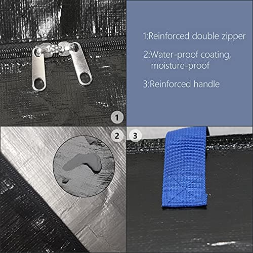 2 sacs de rangement extra-larges et épais (80×40×35cm) pour déménagement, camping et outils de jardinage avec sangles de