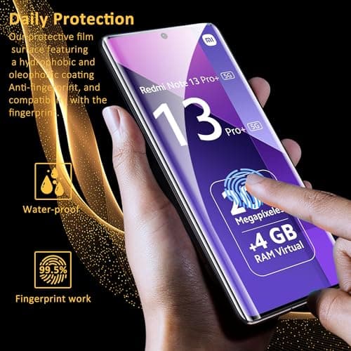 Protection d'écran Xiaomi Redmi Note 13 Pro+ 5G - Verre trempé 2 pièces + Caméra protecteur 2 pièces | Durabilité 9H | A