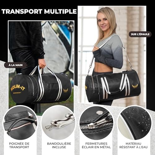 Sac de Sport Nolim-it Vulgaris - Simili Cuir - Sac Bandoulière Homme - Résistant à l’Eau - Compartment Chaussures - Sac