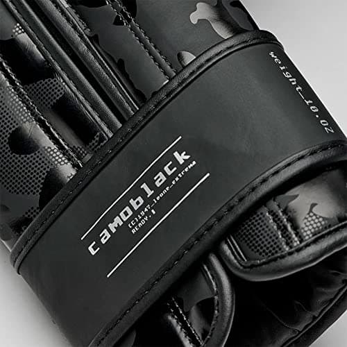 LEONE 1947 - Gants de boxe 14oz pour amateurs de combat, Noir/Gris - Protecteur de main en cuir premium - Idéal pour la