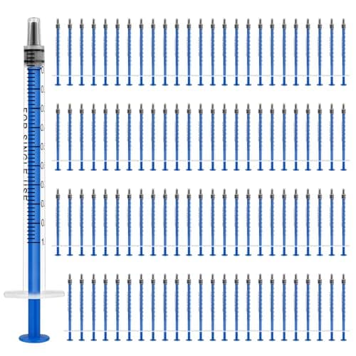 Seringue OFFCUP Plastique 5ml x 10pcs pour Animalerie/Science/Laboratoire, Idéale pour Chien/Chat, Usage Multifonctionne — 100pcs 1ml