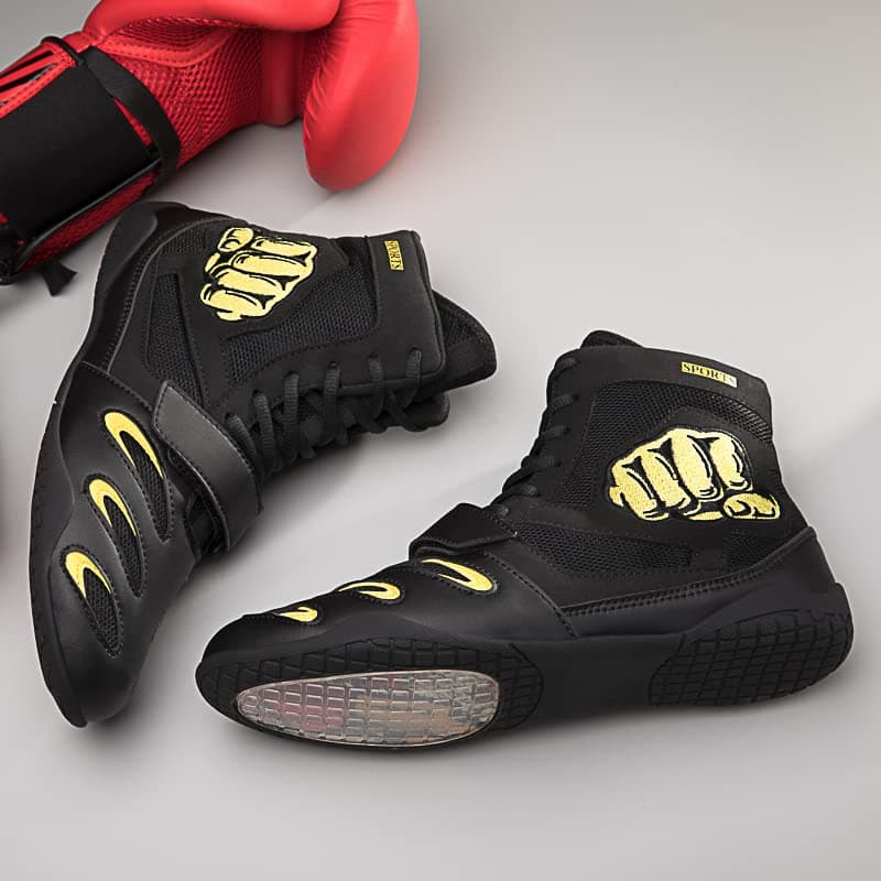 Youngtie Chaussures de Boxe d'entraînement Professionnel pour Hommes et Femmes - Lutte, Résistance, Durable