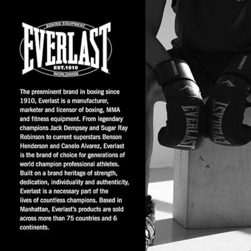 Everlast Elite 2 Gants de Boxe 12 oz (British Boxing Regulation) Renforté à Doigts Désolidarisés Cuir Dur Revêtement Got