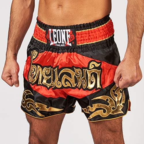 LEONE 1947 Thailand Short Kick-Thai Mixte pour Hommes en Arena Amusant et Athlétique avec Tech Fit et Taille M — Rouge
