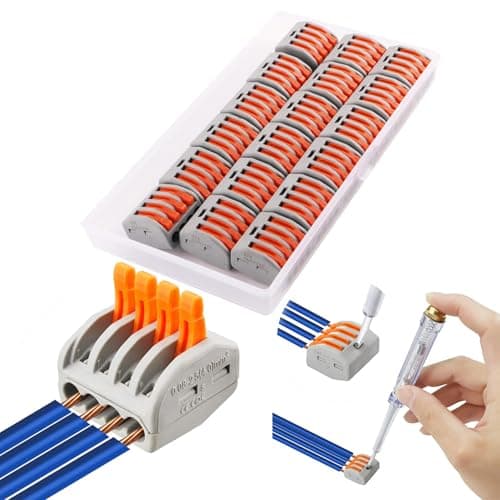 CONNECTEURS ÉLECTRIQUES CESFONJER 16 Pièces Rapides et Compacts pour Câbles PCT-215 (5 Ports) — Kit de Connecteurs de Câbles - 5