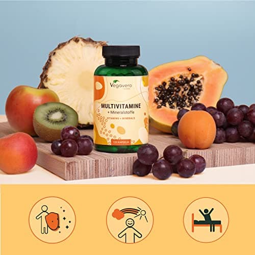 Vegavero A-Z Multivitamines et Minéraux | Sans Additifs | Homme & Femme | Énergie Anti Fatigue | 120 Gélules | VEGAN