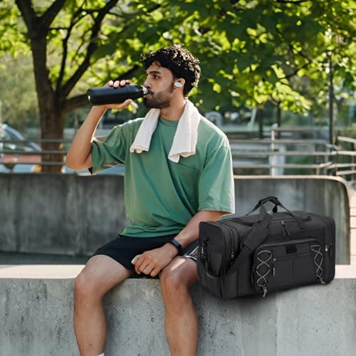 Sac de sport BAGZY grand 70L homme - parfait pour fitness, voyage et week-end | rangement efficace pour extérieur/campin