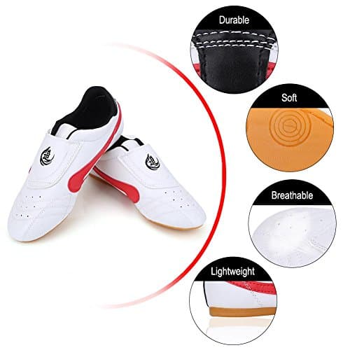 Dilwe Chaussures de Boxe en Cuir PU pour Adultes Professionnels Boxe et Kickboxing Mixtes Taille EU 42-52 Entrainement C