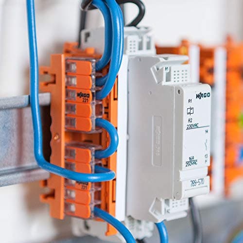 bornier Wago 221-415 5 voies transparent-orange pour professionnels usage industriel forte endurance et protection cont