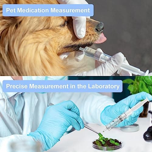 Seringue OFFCUP Plastique 5ml x 10pcs pour Animalerie/Science/Laboratoire, Idéale pour Chien/Chat, Usage Multifonctionne