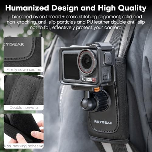 REYGEAK Sangle d'épaule pour DJI Osmo Action 5 Pro/Action 4/Action 3, ajustable, épaillage confortable, sécurité accrue,