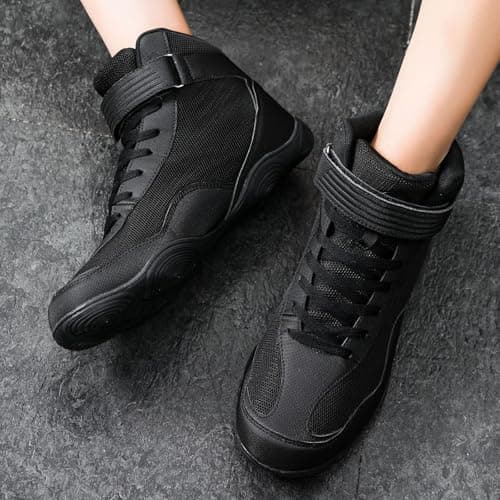 Mufanton Chaussures de Lutte pour Hommes Antidérapantes Bottes de Boxe et Arts Martiaux Hautement Performantes